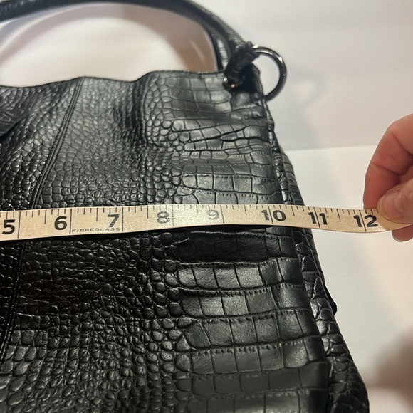 NEW Unbranded Genuine Leather Crocodile Print  Large Black Purse - Picture 3 of 7